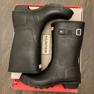 NEW Matte Black Women Size 11 Hunter Short Rubber Rain Boots